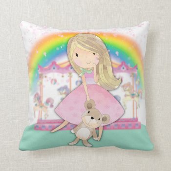 Dizzy Dreams  Little Girl  Cute Throw Pillow by moonlake at Zazzle