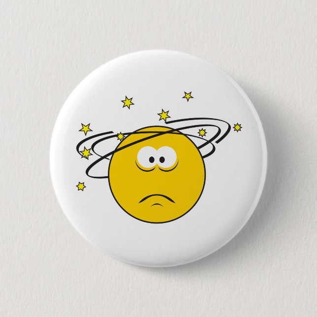 Dizzy Face Pinback Button (Front)
