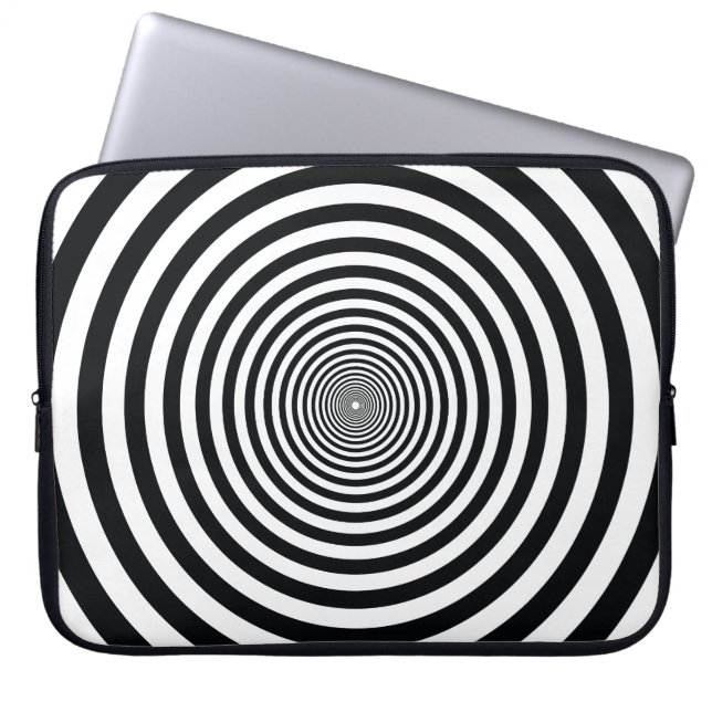 dizzy illusion black and white art vo22 laptop sleeve (Front)