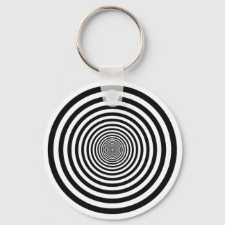dizzy illusion black and white circle art vo1 keychain