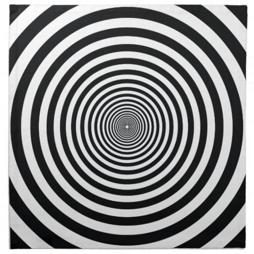 dizzy illusion black and white circle art vo1 napkin | Zazzle