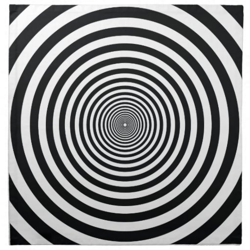 dizzy illusion black and white circle art vo1 printed napkin | Zazzle