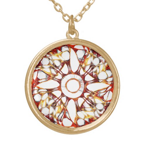 Dizzy Mandala Gold Plated Necklace