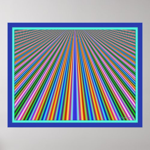 Dizzying Color Lines Highway Poster