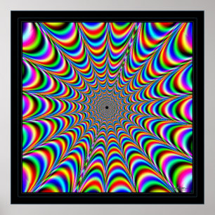 Dizzying Color Spider Web Poster