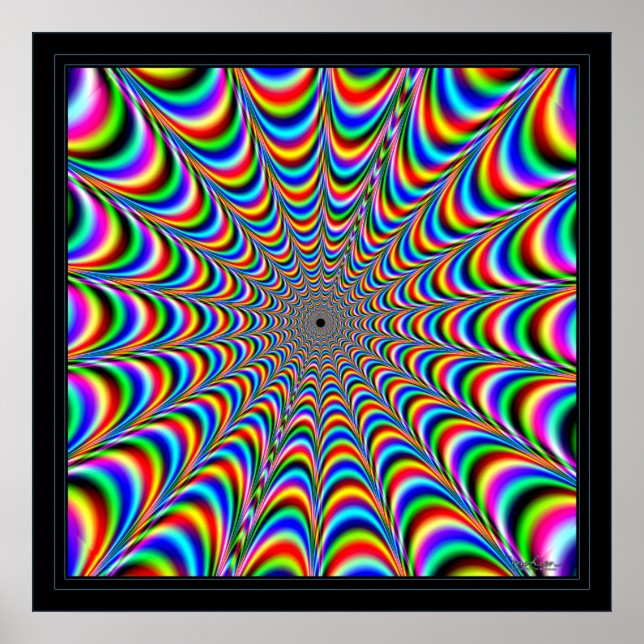 Dizzying Color Spider Web Poster (Front)