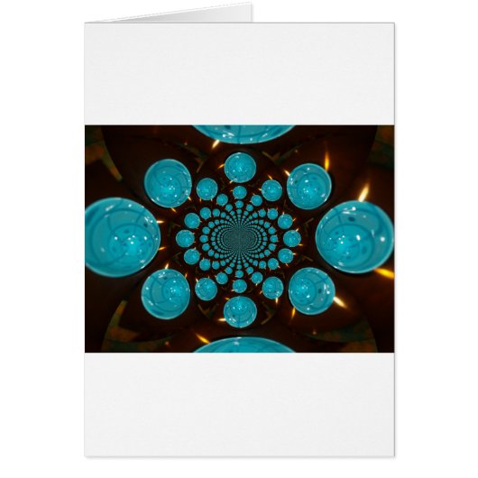 Dizzying Display of Cyan Lights Kaleidoscope Art (Front)
