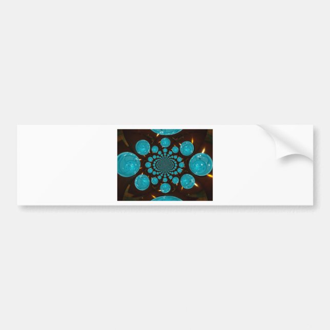 Dizzying Display of Cyan Lights Kaleidoscope  Art Bumper Sticker (Front)