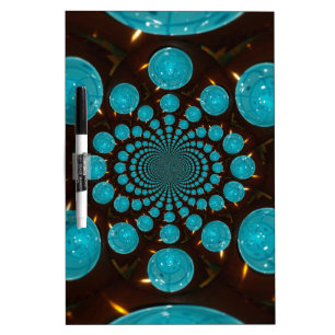 Dizzying Display of Cyan Lights Kaleidoscope Dry-Erase Board