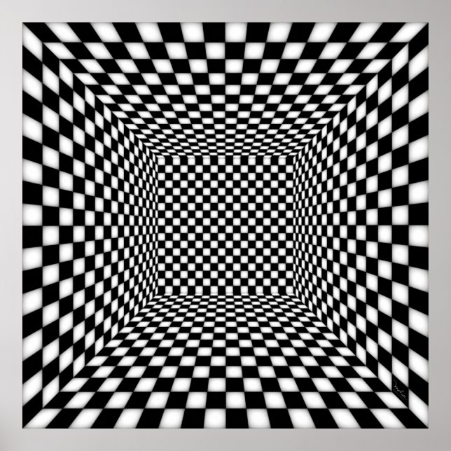 Dizzying Lighted Checkered Chamber Poster (Front)