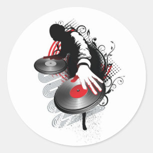 dj-2 classic round sticker