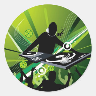 dj-3 classic round sticker