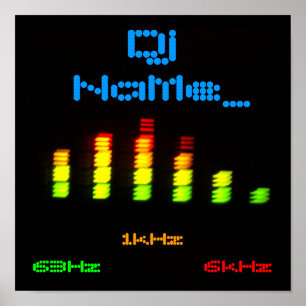 Dj Add your name Custom Equalizer Bar EQ Poster
