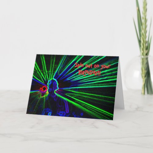 DJ and Laser Lights birthday card
