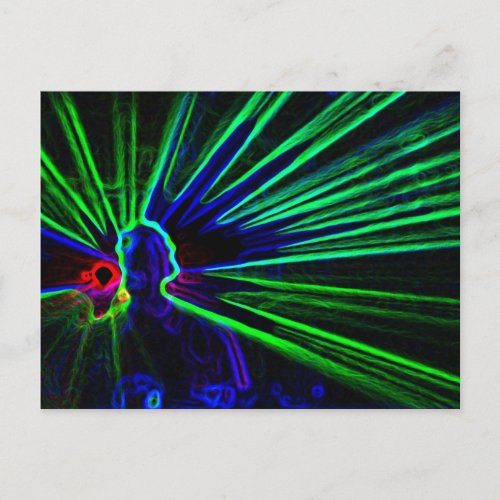 DJ and Laser Lights postcard