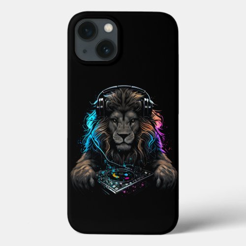 DJ as a wild lion  iPhone 13 Case