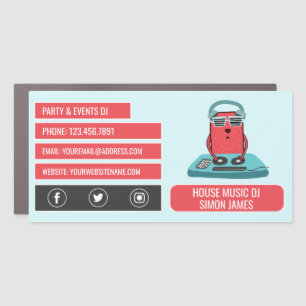 DJ at the Deck Cartoon, Professional DJ Car Magnet