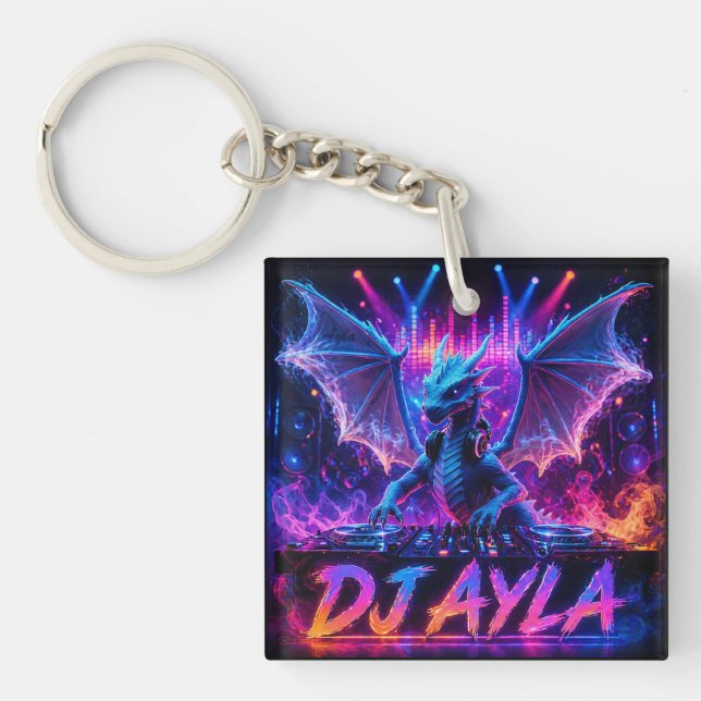 DJ AYLA DOUBLE SIDED KEYCHAIN (Front)