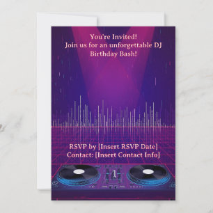 DJ Birthday Party Invitation - Customizable