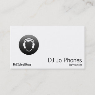 DJ Black Button Headphones Business Card