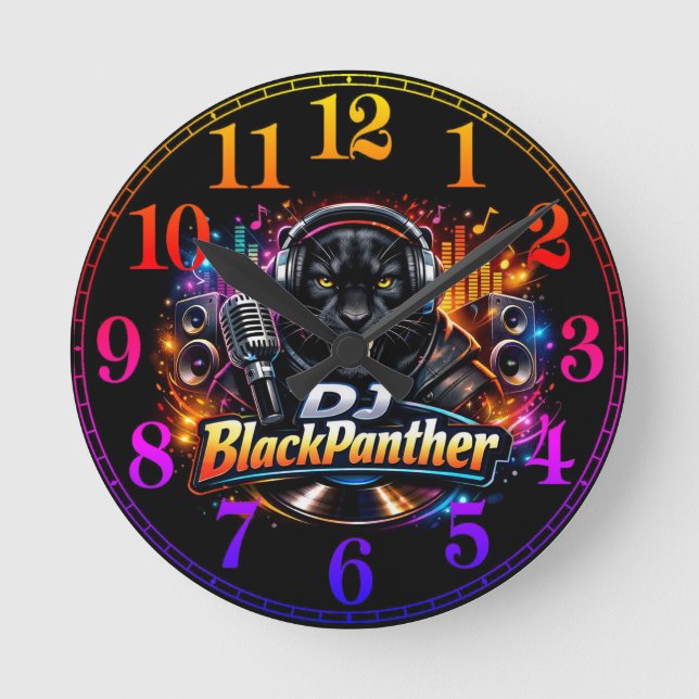 DJ BLACKPANTHER 2 ROUND CLOCK (Front)