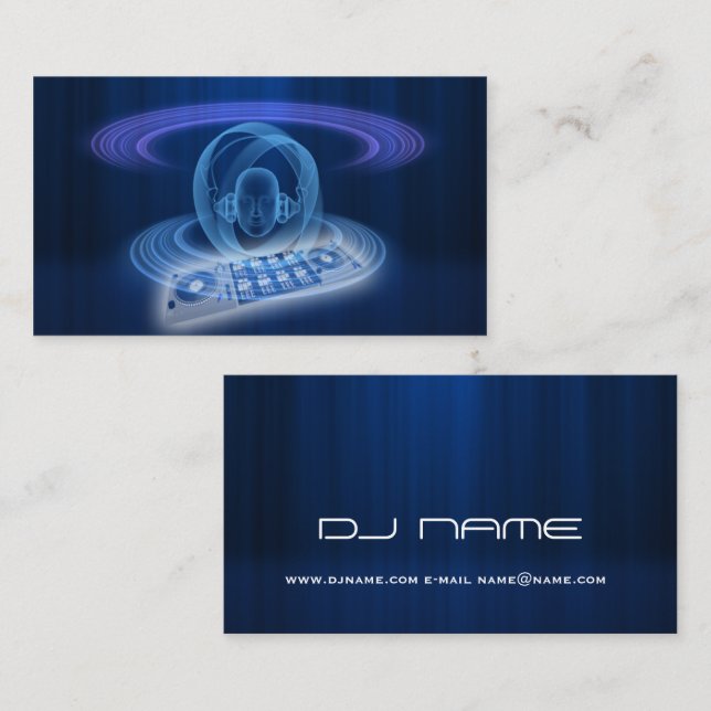 DJ blue head Business Card (Front/Back)