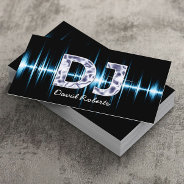 Dj Blue Sound Waves Professional Deejay Music Business Card at Zazzle