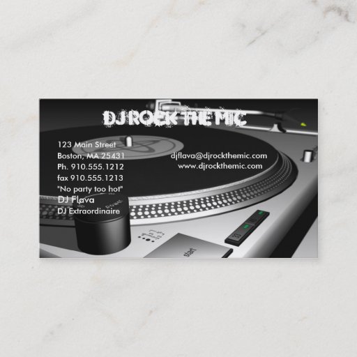 Customizable DJ Business Card