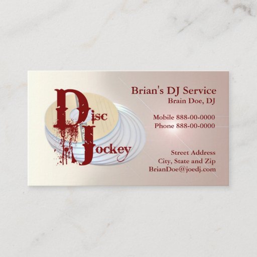 Customizable DJ Business Card