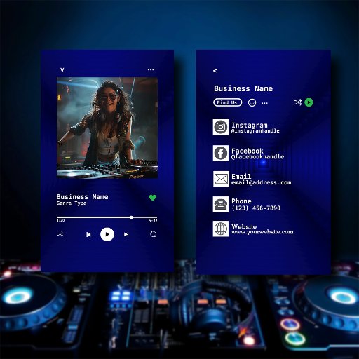 Customizable DJ BUSINESS CARD