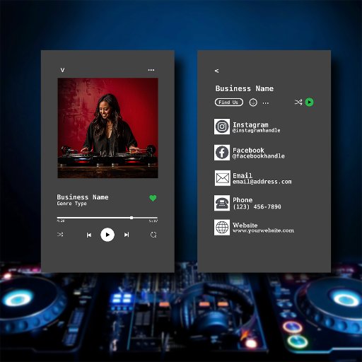 Customizable DJ BUSINESS CARD