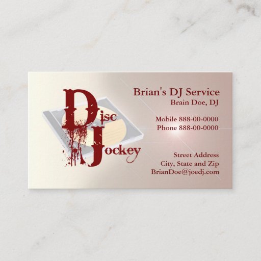 Customizable DJ Business Card