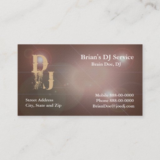 Customizable DJ Business Card
