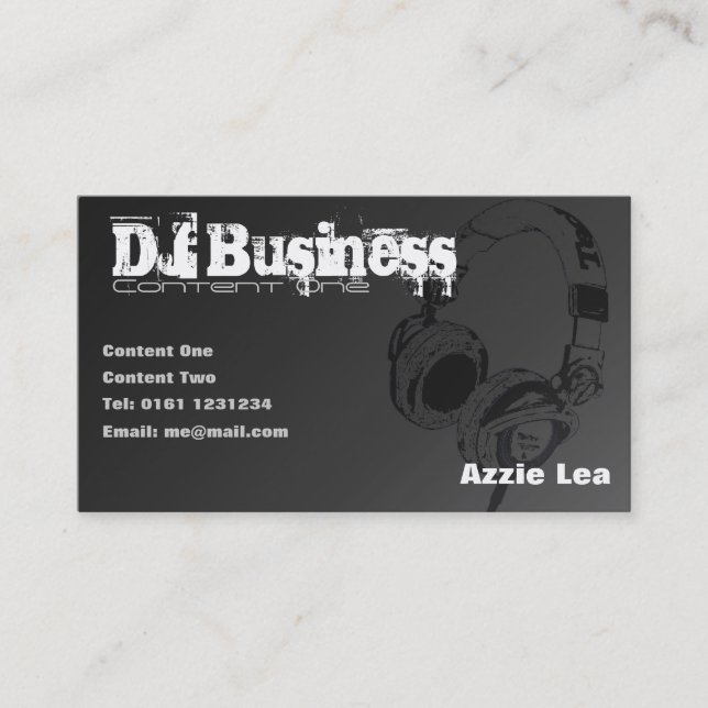 DJ Business Card [black] - customisable (Front)