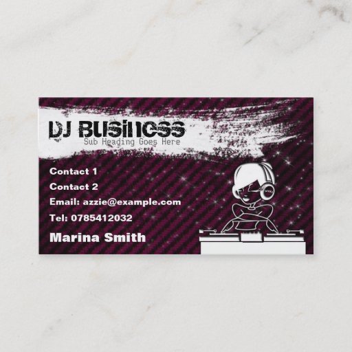 Customizable DJ Business Card [female] - customisable