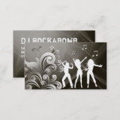 Dj Business Card Music Black Retro Dance (Front/Back)