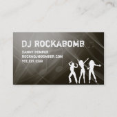 Dj Business Card Music Black Retro Dance (Back)