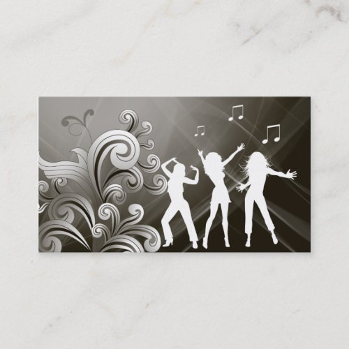 Dj Business Card Music Black Retro Dance
