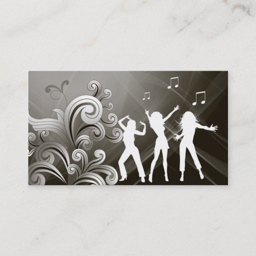 Customizable Dj Business Card Music Black Retro Dance