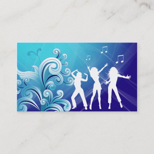 Dj Business Card Music Blue Retro Dance