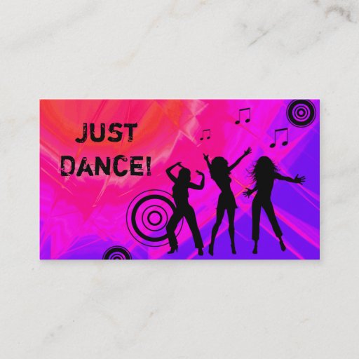 Customizable Dj Business Card Music Red pink Retro Dance 2