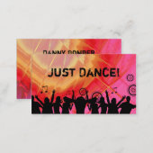 Dj Business Card Music Red Pink Retro Dance 2 (Front/Back)