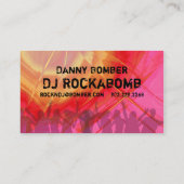 Dj Business Card Music Red Pink Retro Dance 2 (Back)