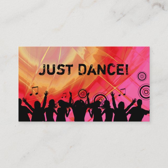 Dj Business Card Music Red Pink Retro Dance 2 (Front)