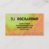 Dj Business Card Music Red yellow Retro Dance 2 (Back)