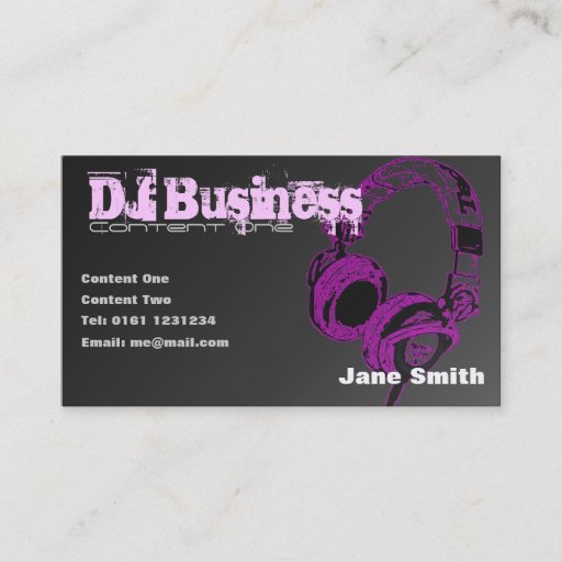 Customizable DJ Business Card [pink] - customisable