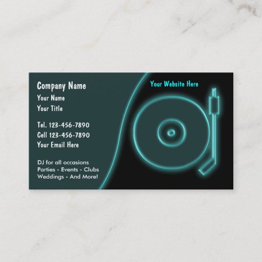 Customizable DJ Business Cards