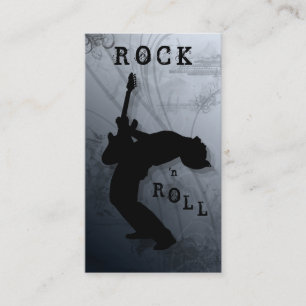 DJ Business Cards Guitar Music Black Gray