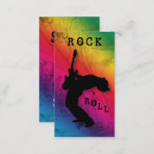 DJ Business Cards Guitar Music Rainbow (Front/Back)