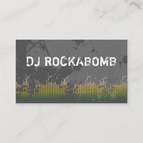 Dj Business Cards Yellow Music Bars